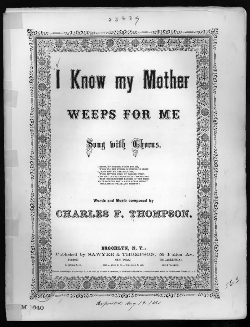 Первая страница нот «I know my mother weeps for me»