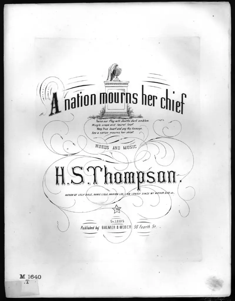 Первая страница нот «A Nation mourns her chief»