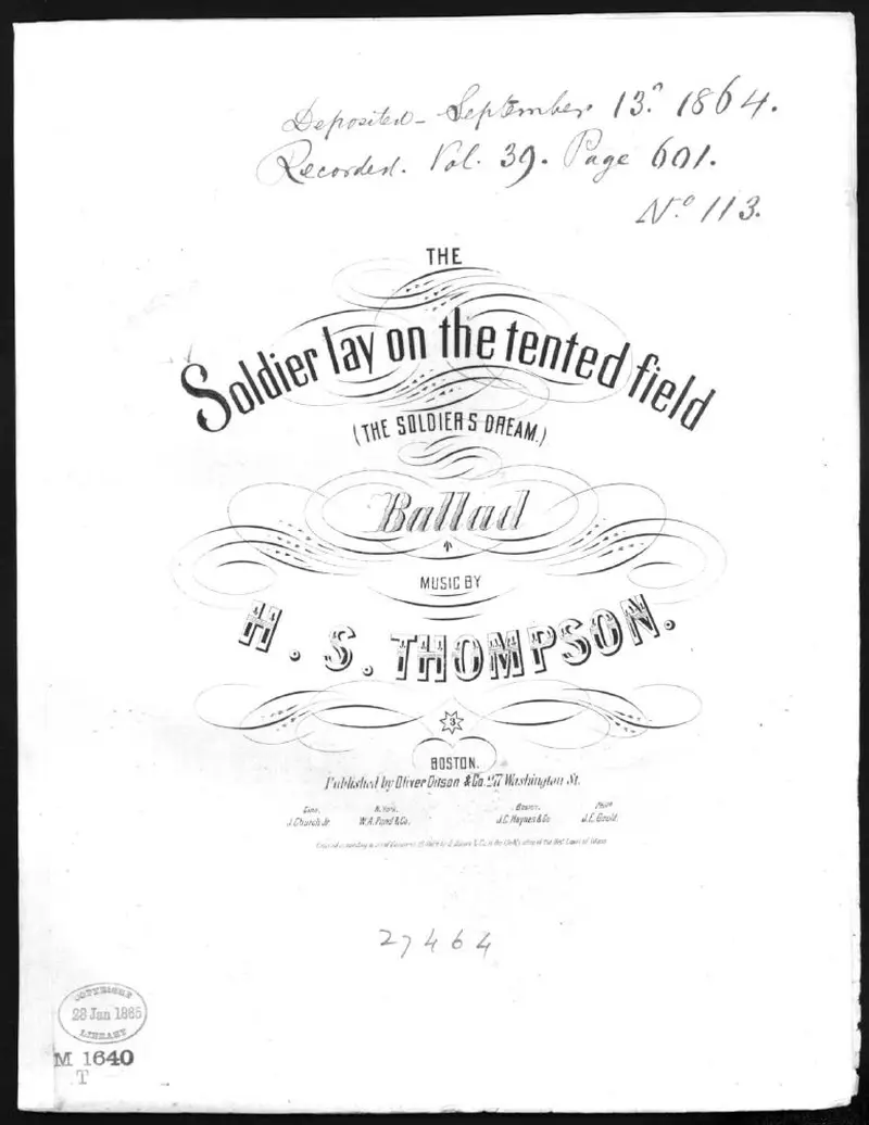 Первая страница нот «The Soldier's dream»
