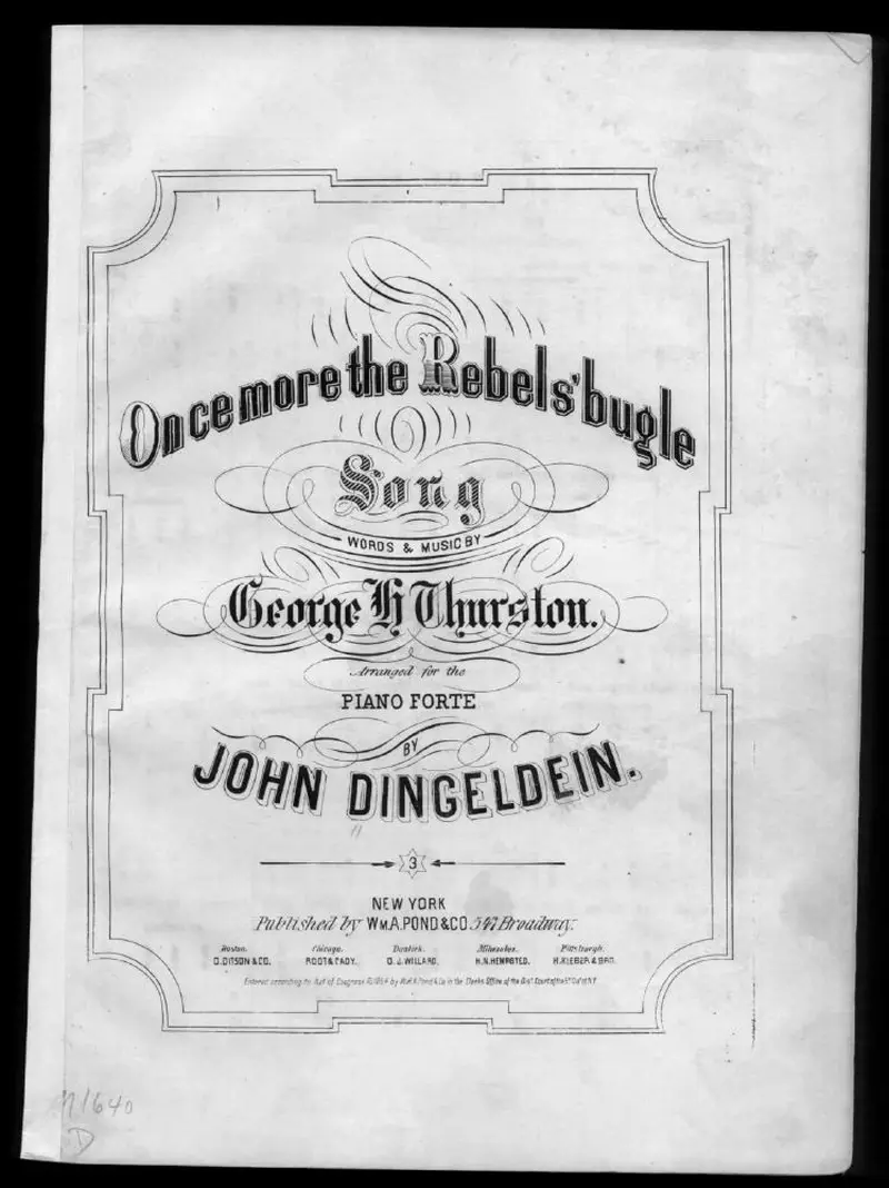 Первая страница нот «Once more the rebels' bugle»