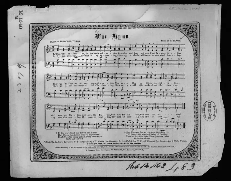 Первая страница нот «War hymn»