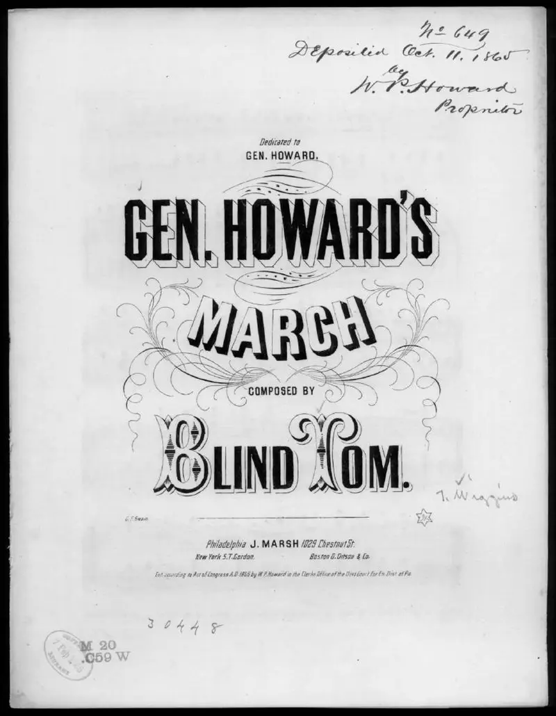 Первая страница нот «General Howard's Марш»