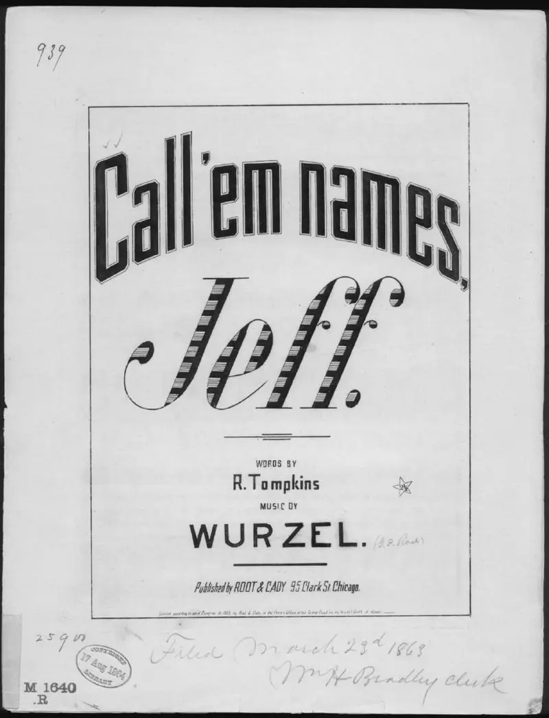 Первая страница нот «Call 'em names, Jeff»