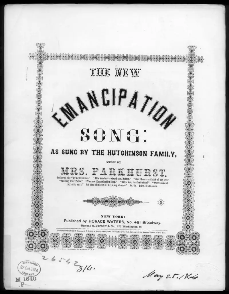 Первая страница нот «The New emancipation Марш»