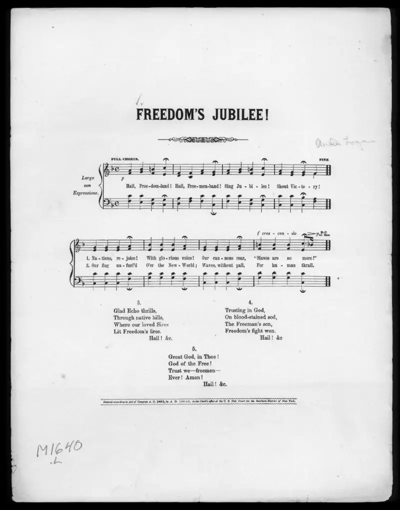 Первая страница нот «Freedom's jubilee!»