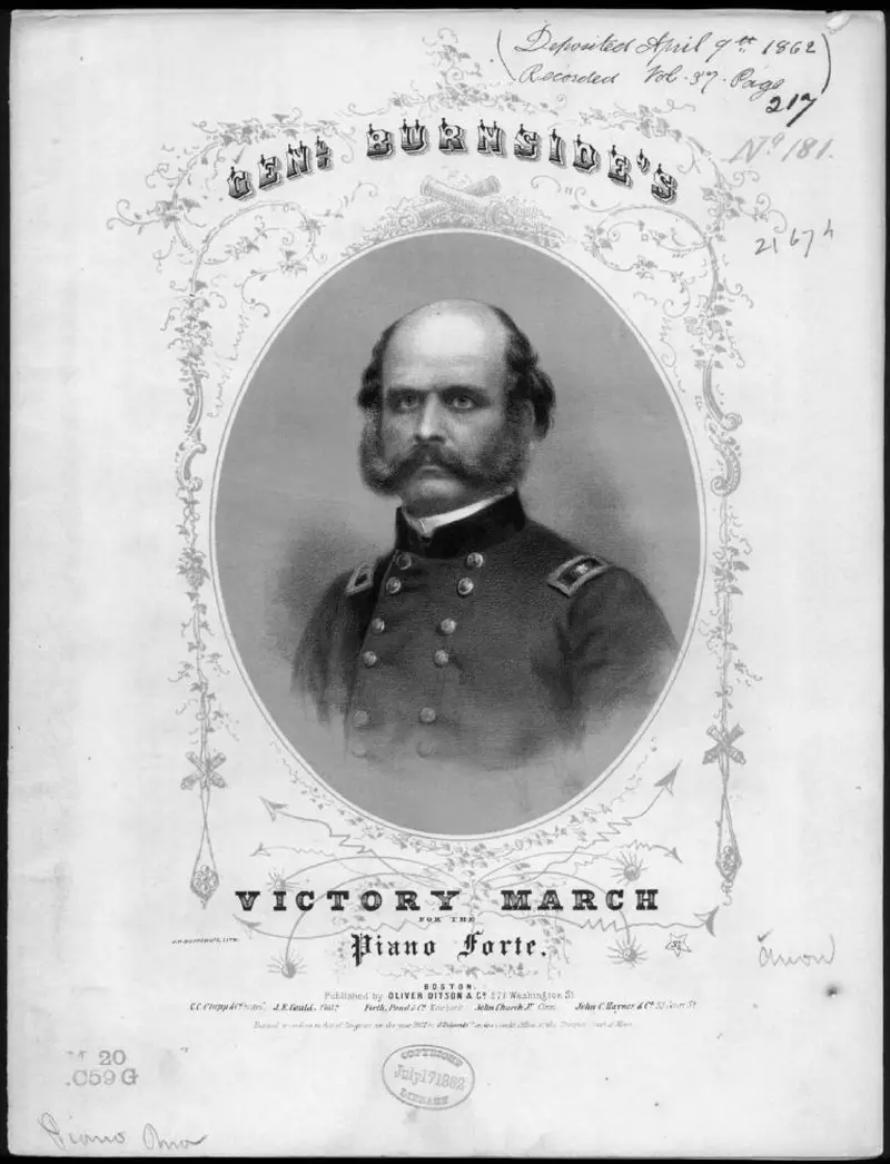 Первая страница нот «Genl. Burnside's victory Марш»