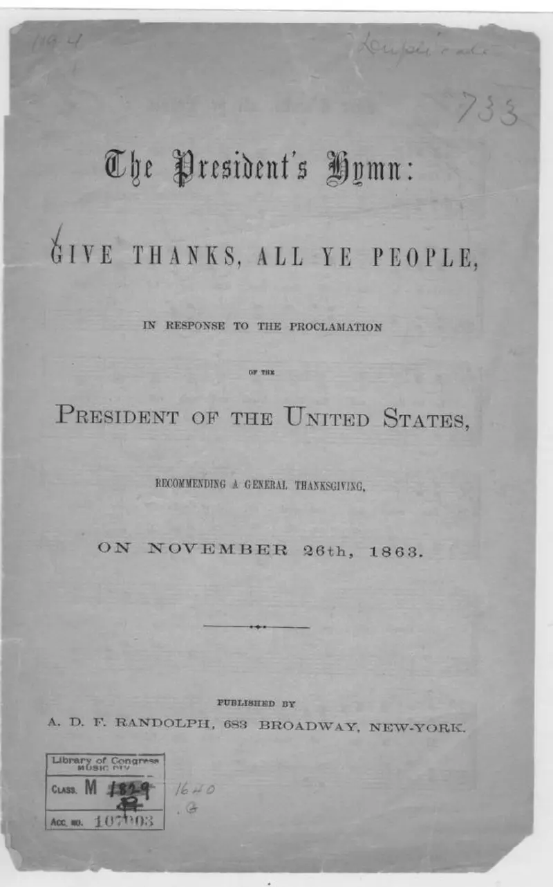 Первая страница нот «Give thanks, all ye people»