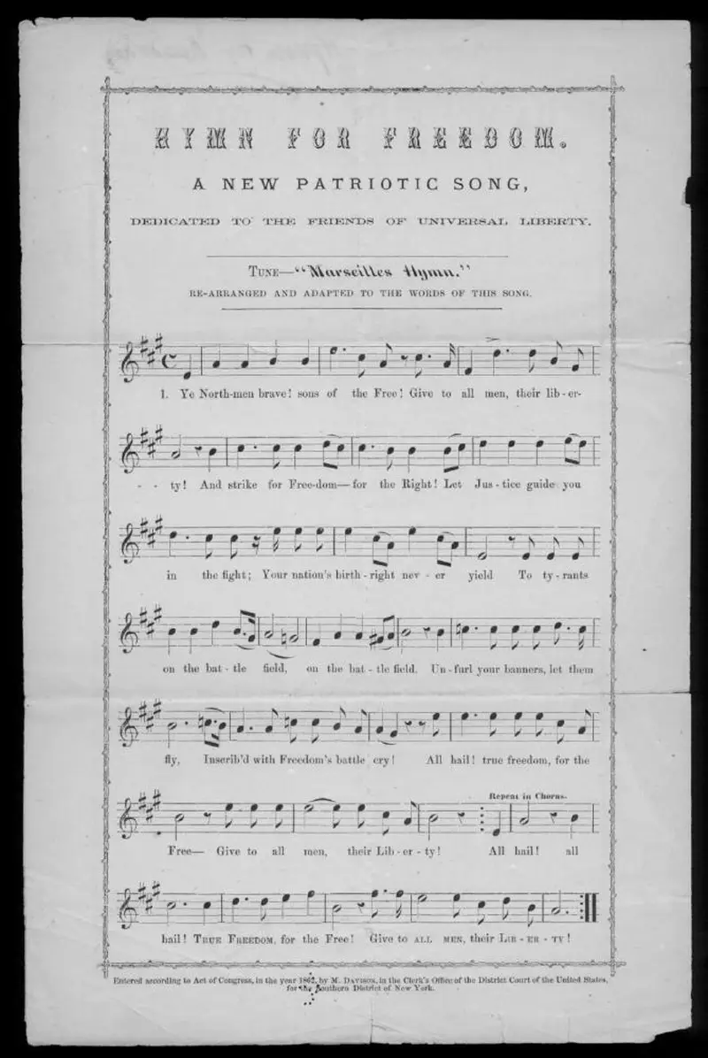 Первая страница нот «Hymn for freedom»