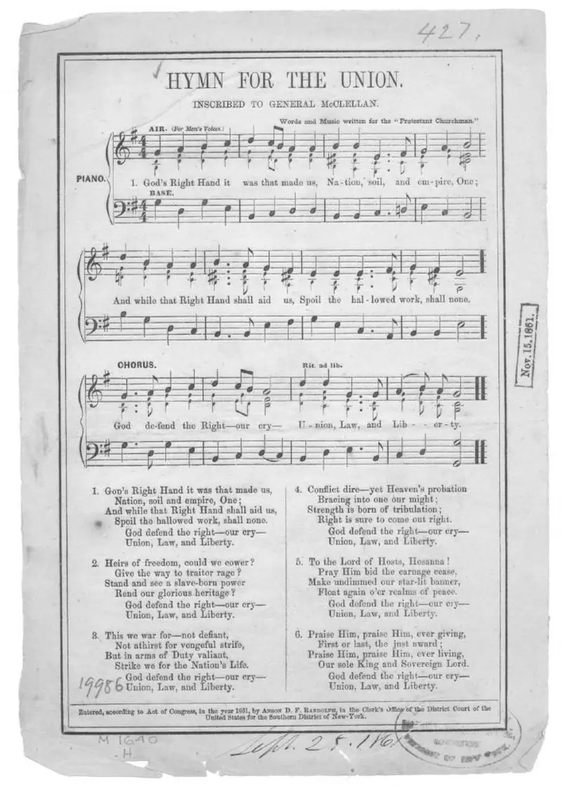 Первая страница нот «Hymn for the Union»