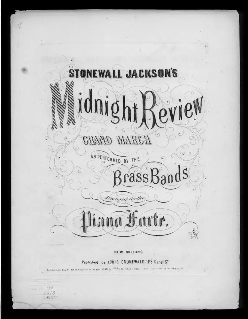 Первая страница нот «Stonewall Jackson's midnight review»