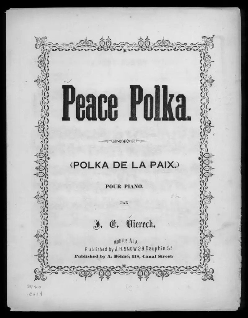 Первая страница нот «Peace polka (Polka de la paix)»