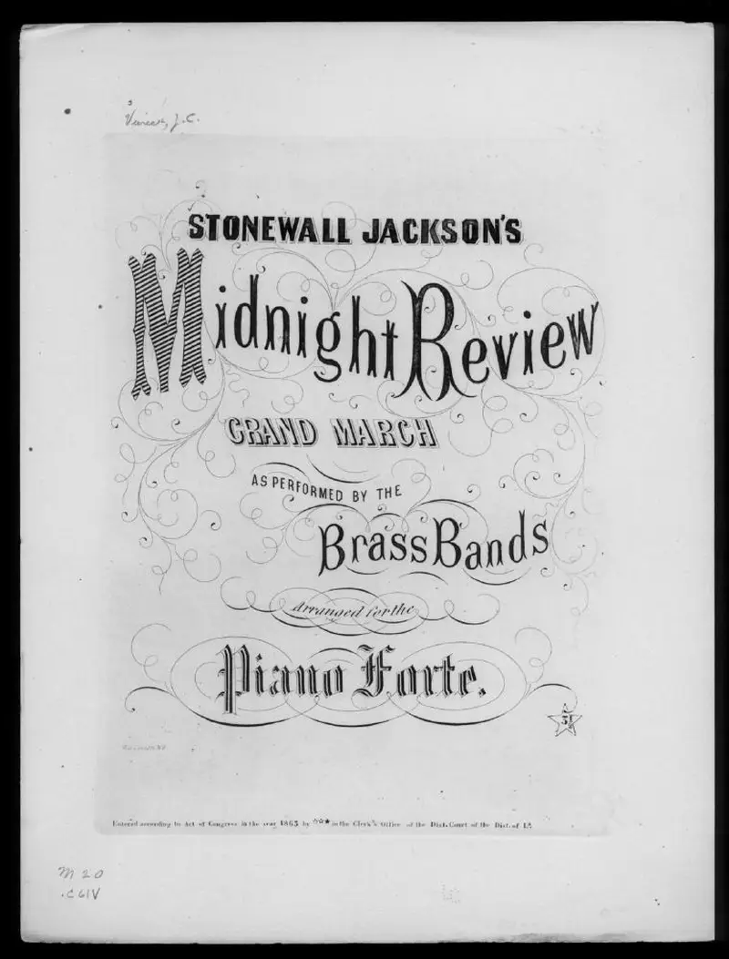 Первая страница нот «Stonewall Jackson's midnight review, grande Марш»