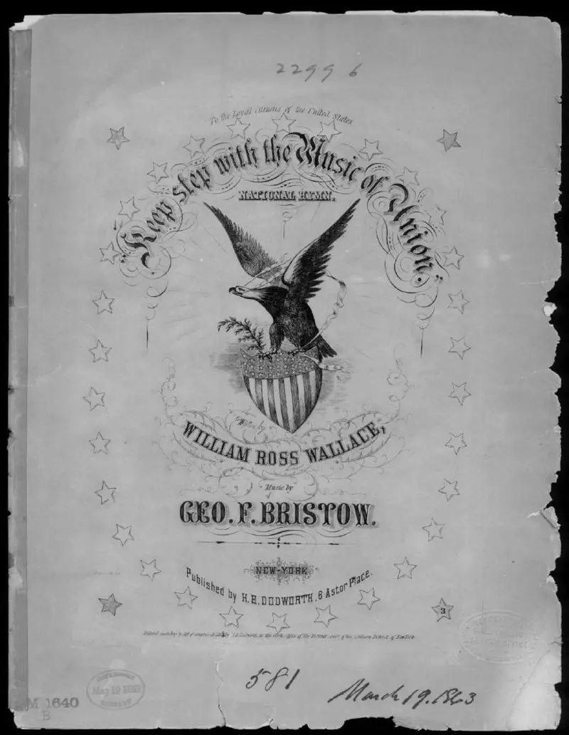 Первая страница нот «Keep step with the music of union»