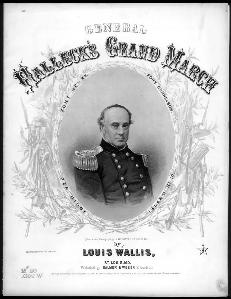 Первая страница нот «мажор General Halleck's grand Марш»