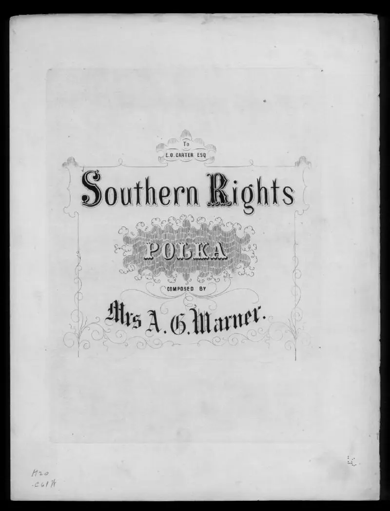 Первая страница нот «Southern rights polka»