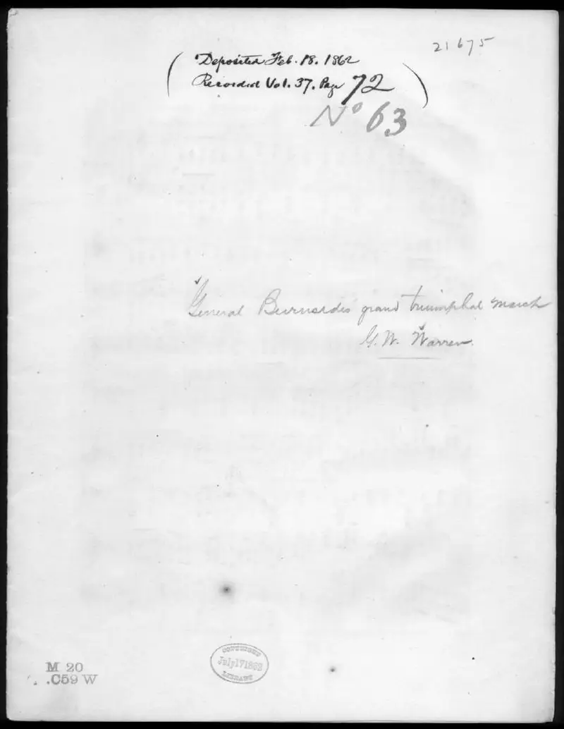 Первая страница нот «General Burnside's grand triumphal Марш»