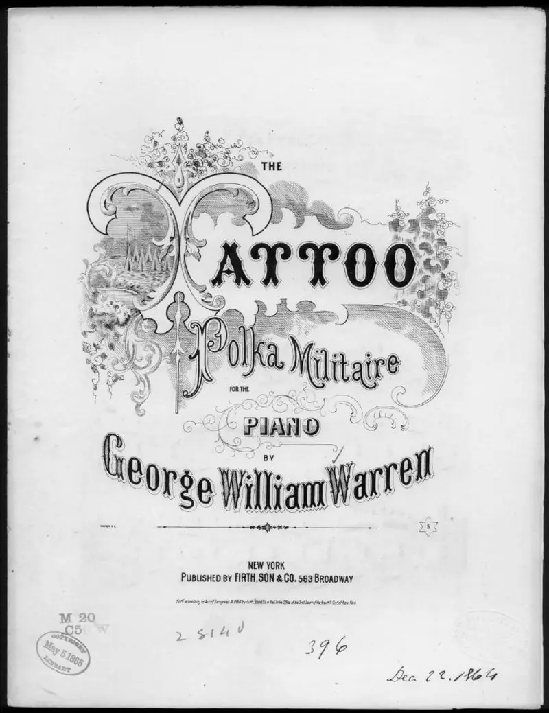 Первая страница нот «The Tattoo, polka militaire»