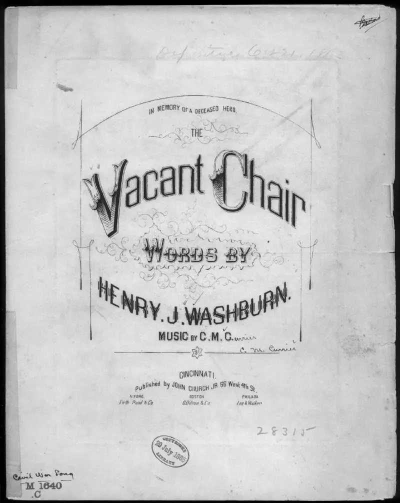 Первая страница нот «The Vacant chair»