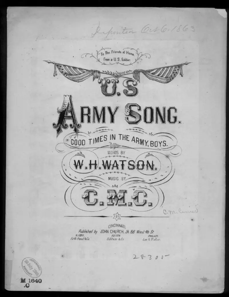 Первая страница нот «Good times the army boys»