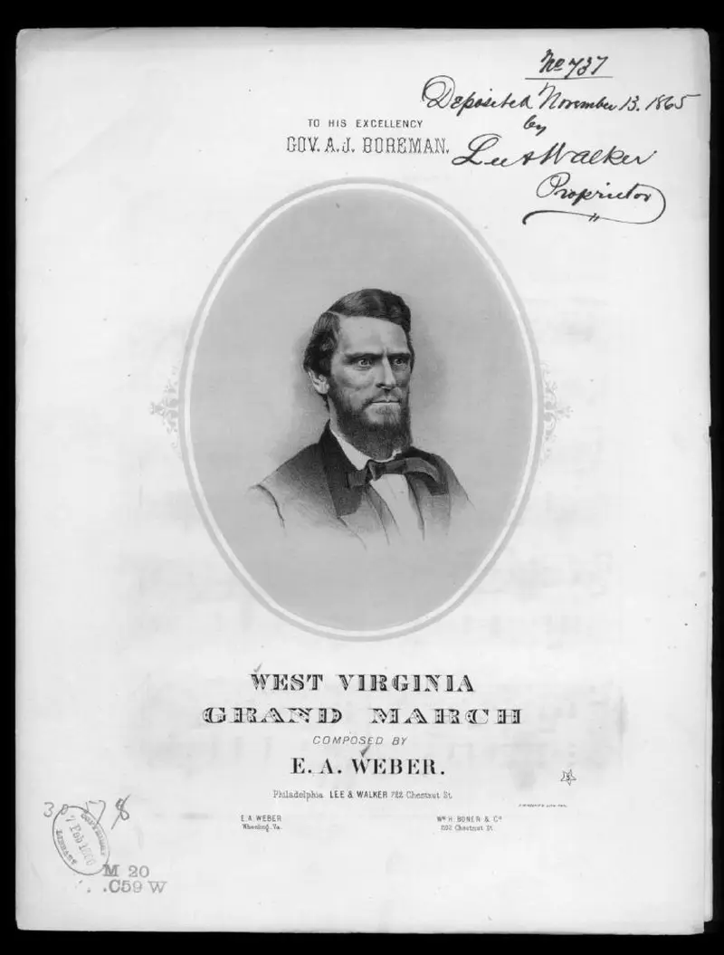 Первая страница нот «West Virginia grand Марш»