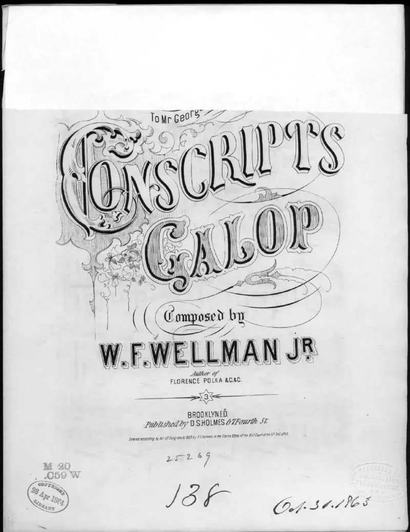 Первая страница нот «Conscripts galop»