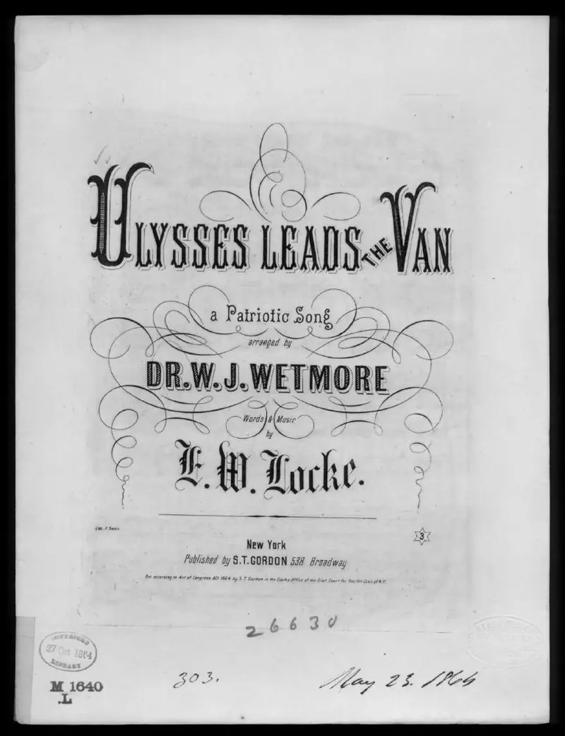 Первая страница нот «Ulysses leads the van»