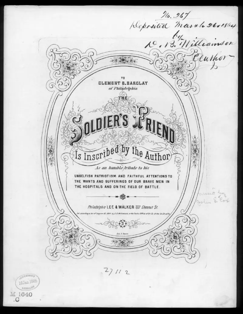 Первая страница нот «The Soldier's friend»