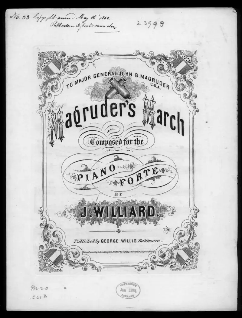 Первая страница нот «Magruder's Марш»