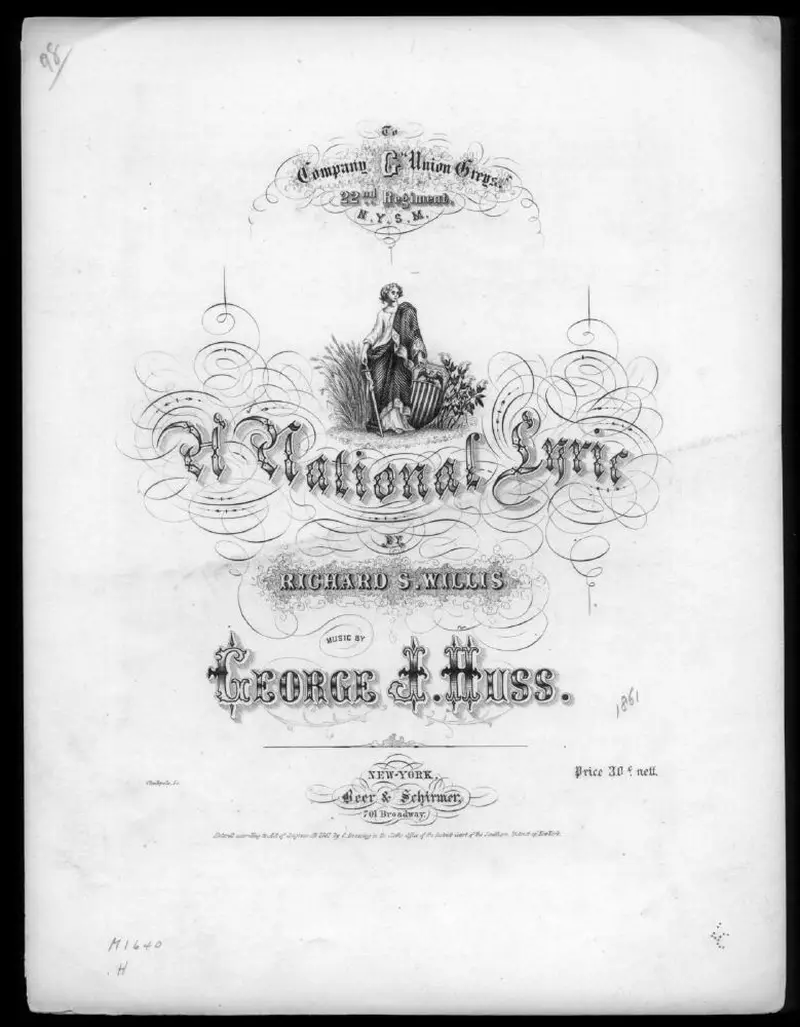 Первая страница нот «A National lyric»