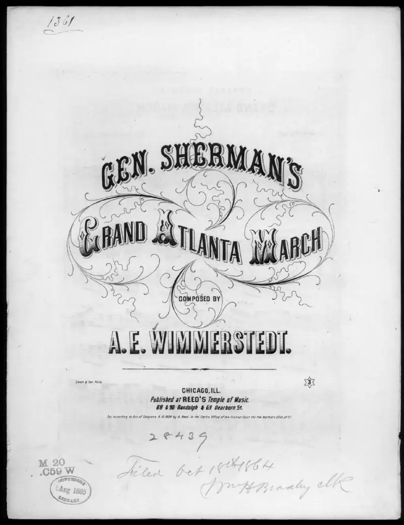Первая страница нот «General Sherman's grand Atlanta Марш»