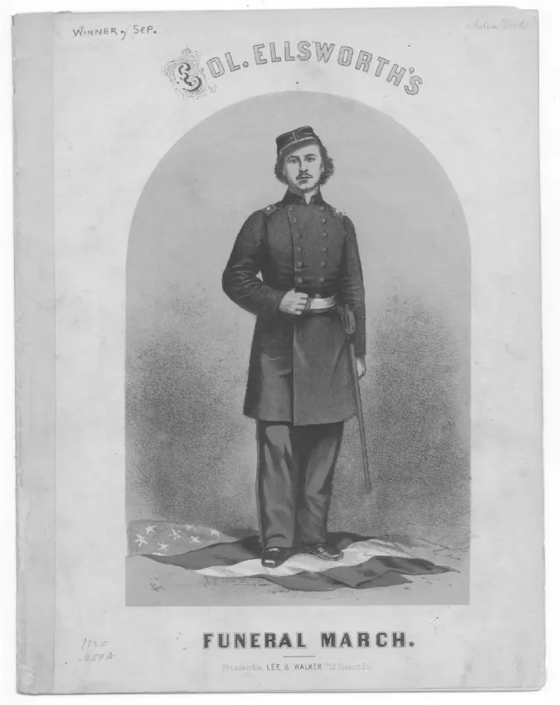 Первая страница нот «Col. Ellsworth's funeral Марш»