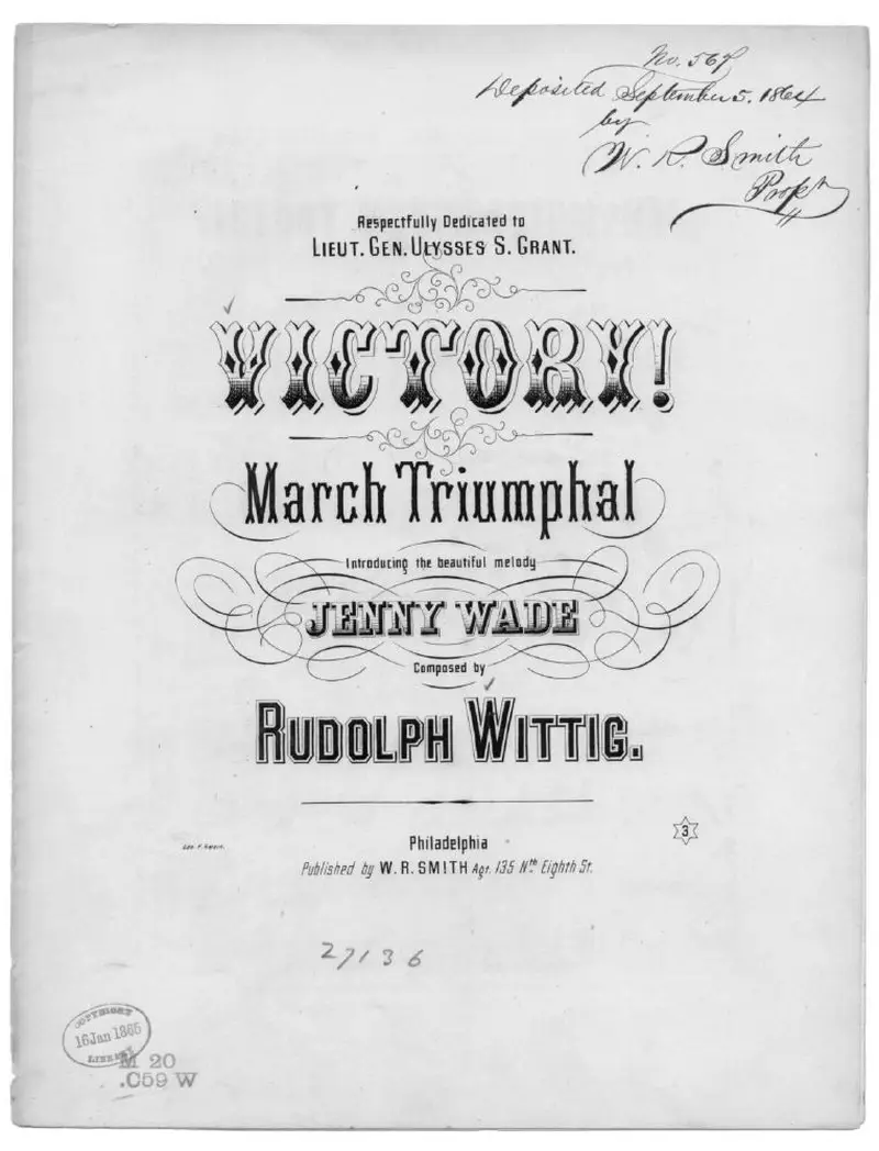 Первая страница нот «Victory Марш triumphal»
