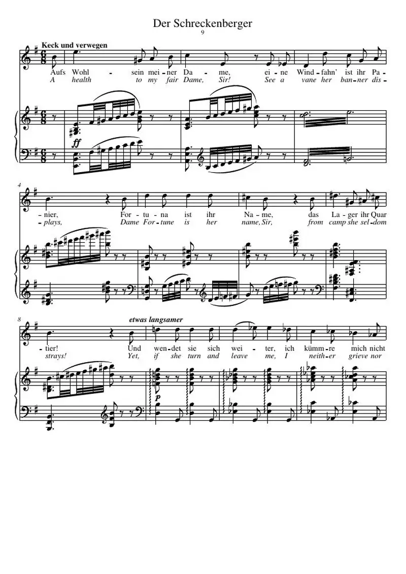 Первая страница нот «Der Schreckenberger»