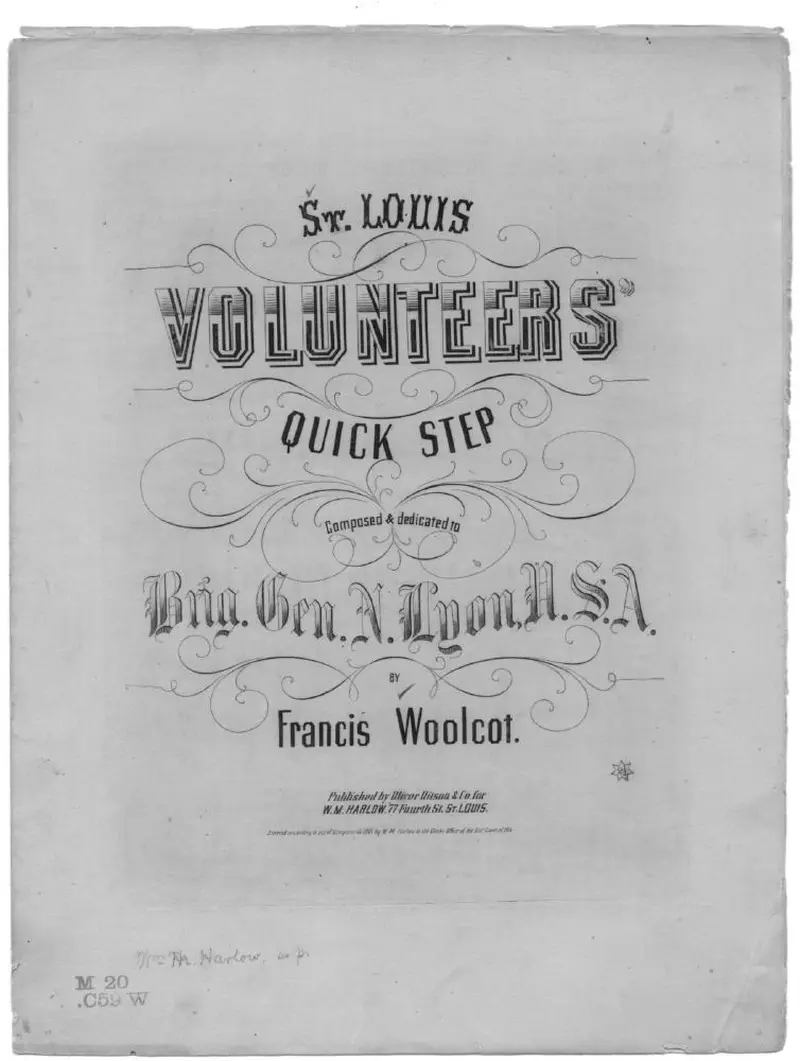 Первая страница нот «St. Louis volunteers' quick step»