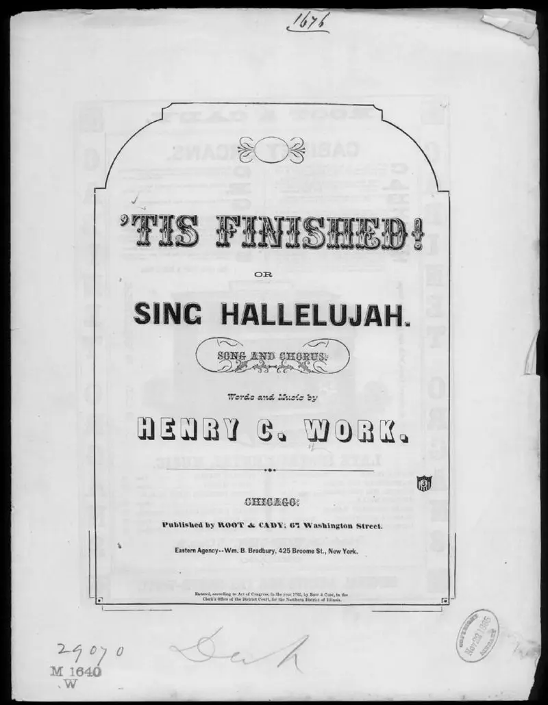 Первая страница нот «Tis finished!, or Sing hallelujah»