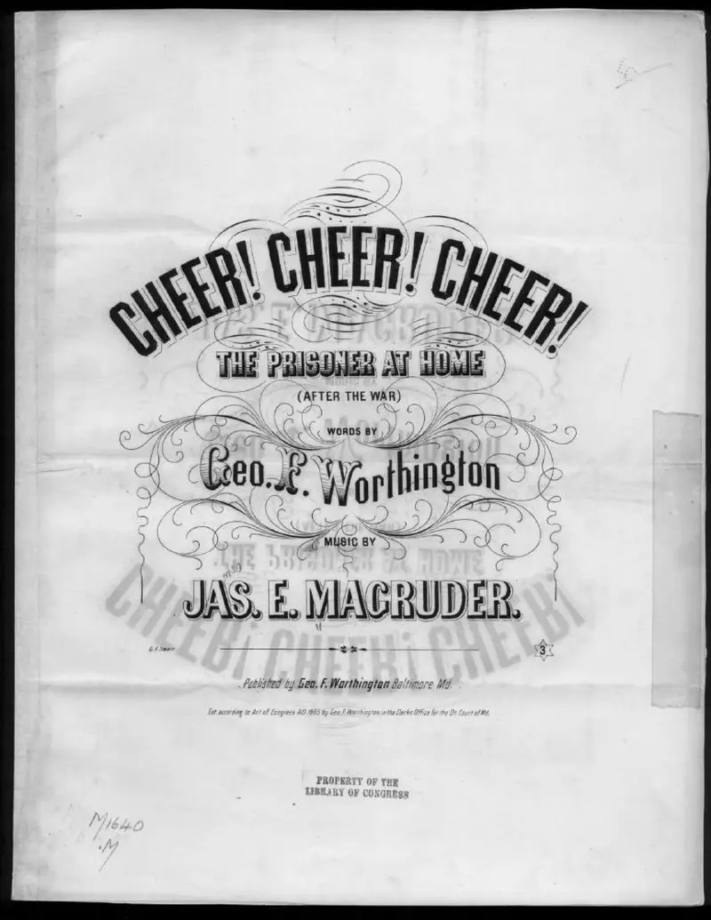Первая страница нот «Cheer! cheer! cheer!»