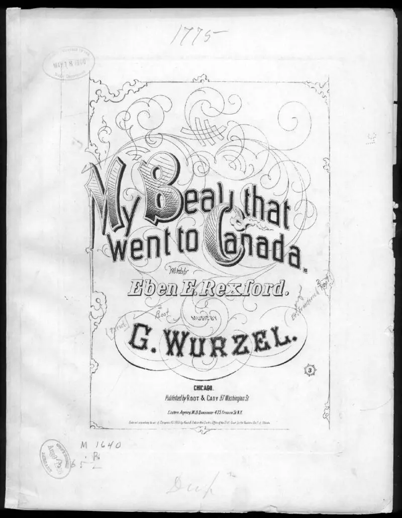 Первая страница нот «My beau that went to Canada»
