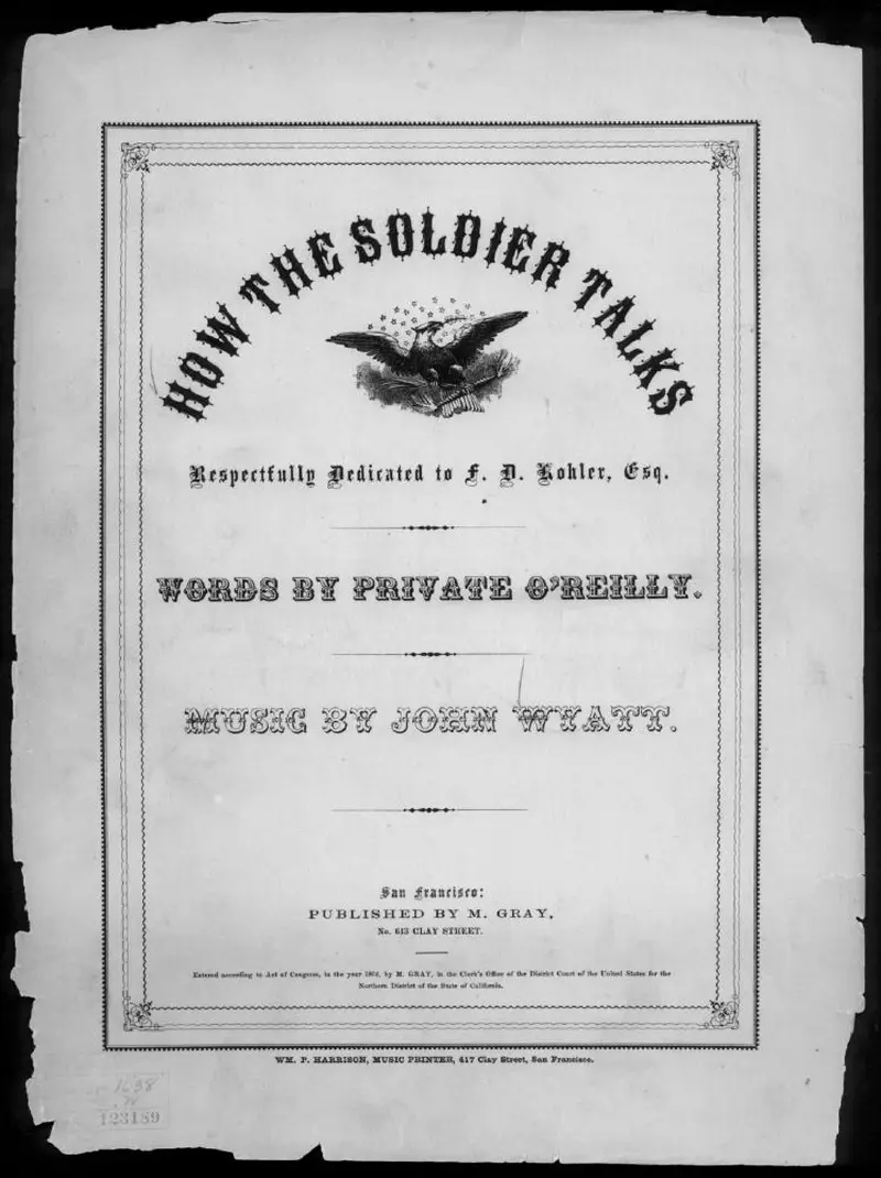 Первая страница нот «How the soldier talks!»