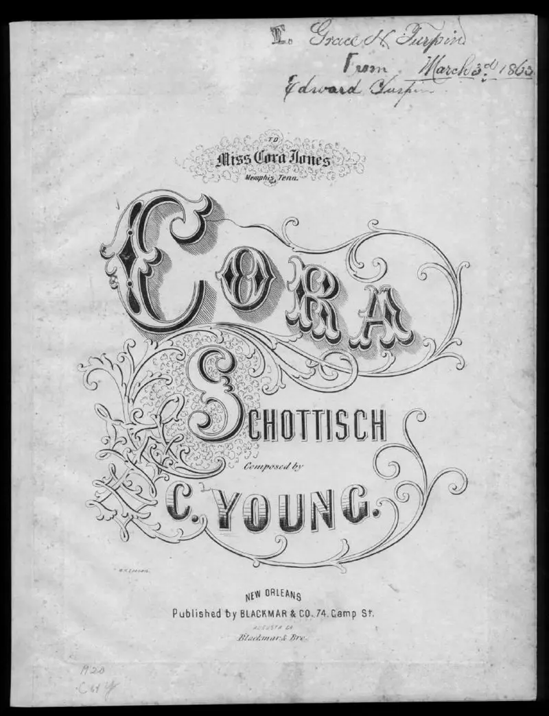 Первая страница нот «Cora schottisch»