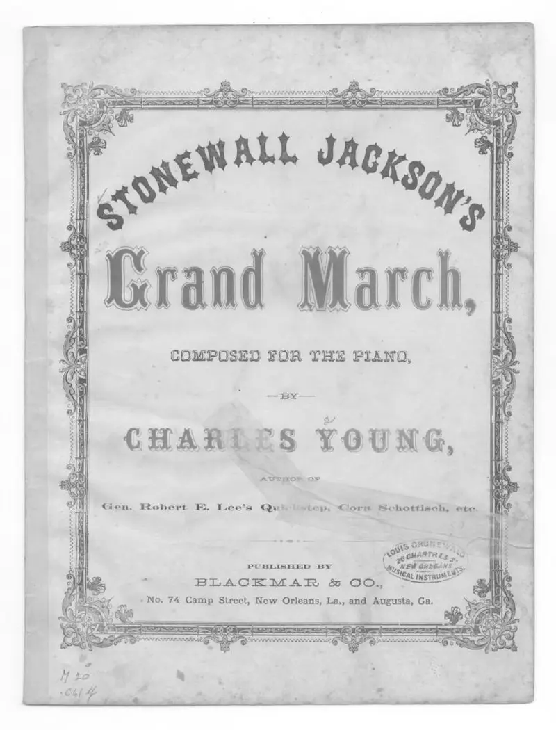 Первая страница нот «Grand Марш illustrative of Stonewall Jackson's way»