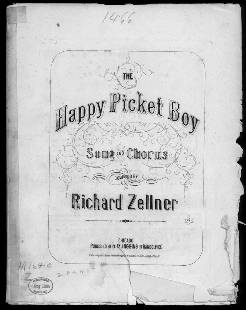 Первая страница нот «The Happy picket boy»
