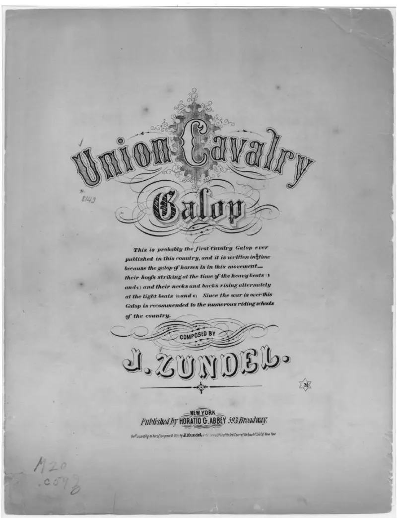 Первая страница нот «Union cavalry galop»